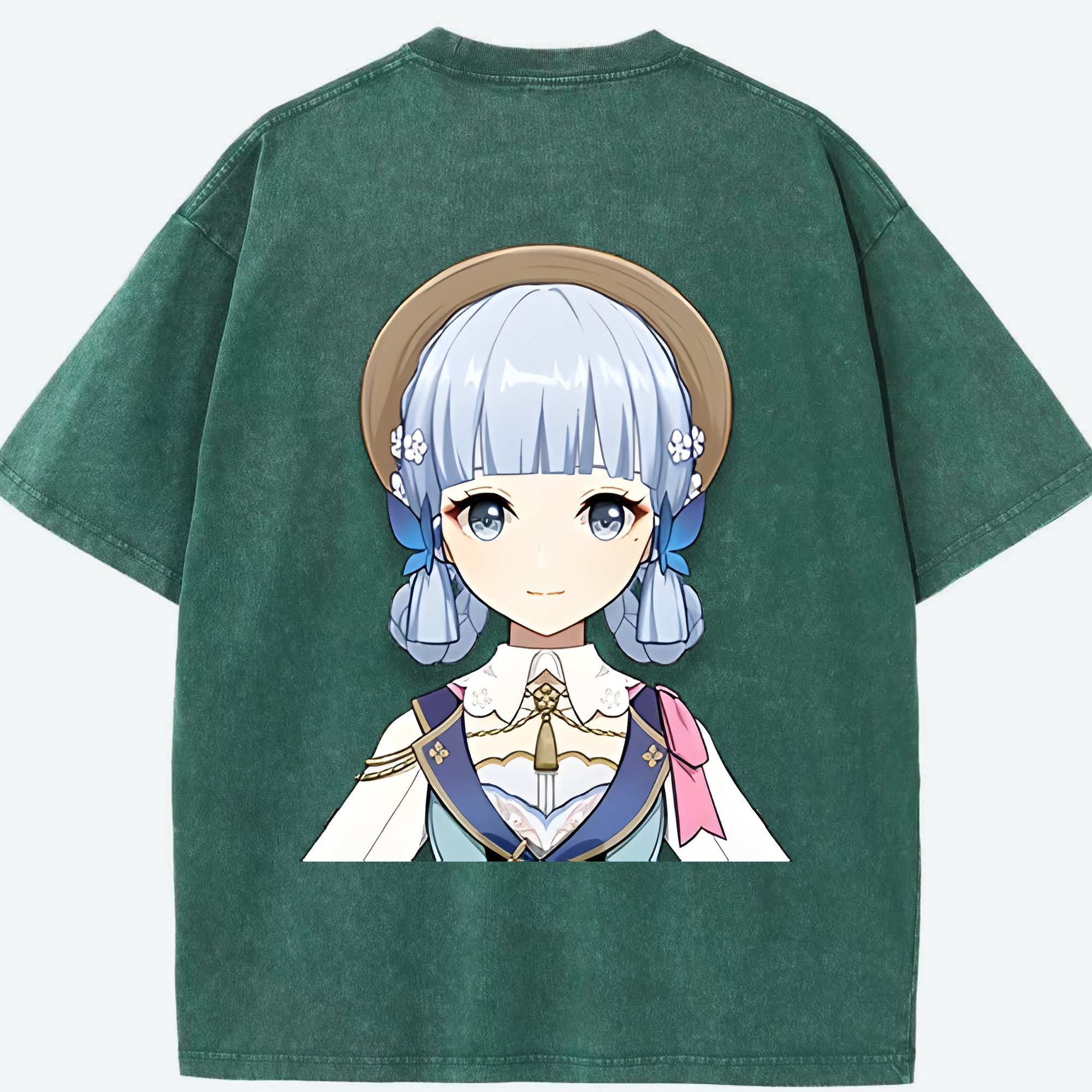 げんし神 神里綾華 神宮寺レン genshin Kamimiya Ren 綿100% ヴィンテージ風 半袖Tシャツ（背面プリント）